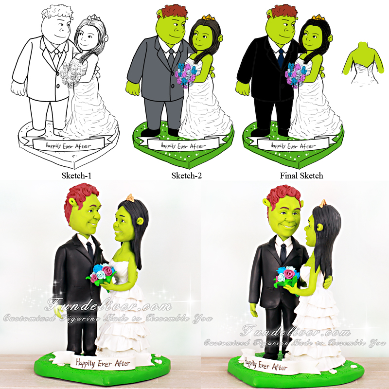 Shrek and Fiona wedding cake topper